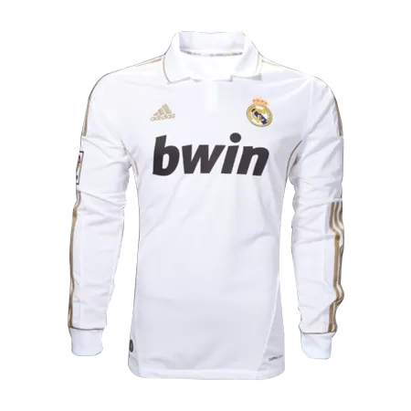 Men's Real Madrid Retro Home Soccer Long Sleeves Jersey 2011/12 - worldjerseyshop