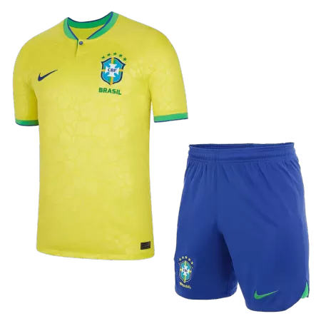 Men's Brazil Home World Cup Soccer Kit(Jersey+Shorts) 2022 - worldjerseyshop