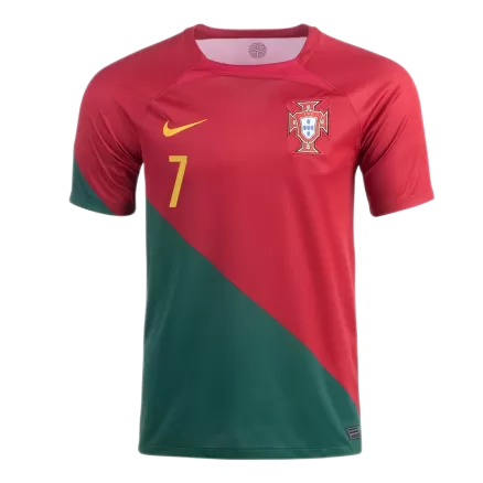 Men's Portugal RONALDO #7 Home World Cup Soccer Short Sleeves Jersey 2022 - worldjerseyshop