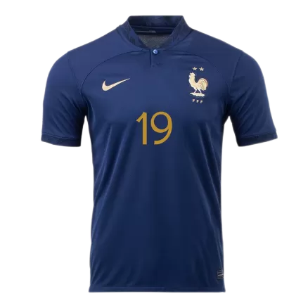 Men's France BENZEMA #19 Home World Cup Soccer Short Sleeves Jersey 2022 - worldjerseyshop