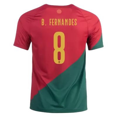 Men's Portugal B.FERNANDES #8 Home World Cup Soccer Short Sleeves Jersey 2022 - worldjerseyshop