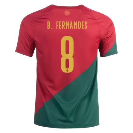 Men's Portugal B.FERNANDES #8 Home World Cup Soccer Short Sleeves Jersey 2022 - worldjerseyshop