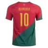 Men's Portugal BERNARDO #10 Home World Cup Soccer Short Sleeves Jersey 2022 - worldjerseyshop