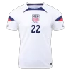 Men's USA YEDLIN #22 Home World Cup Soccer Short Sleeves Jersey 2022 - worldjerseyshop