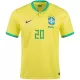 Men's Brazil VINI JR #20 Home World Cup Soccer Short Sleeves Jersey 2022 - worldjerseyshop