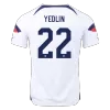 Men's USA YEDLIN #22 Home World Cup Soccer Short Sleeves Jersey 2022 - worldjerseyshop