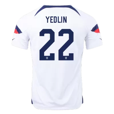 Men's USA YEDLIN #22 Home World Cup Soccer Short Sleeves Jersey 2022 - worldjerseyshop