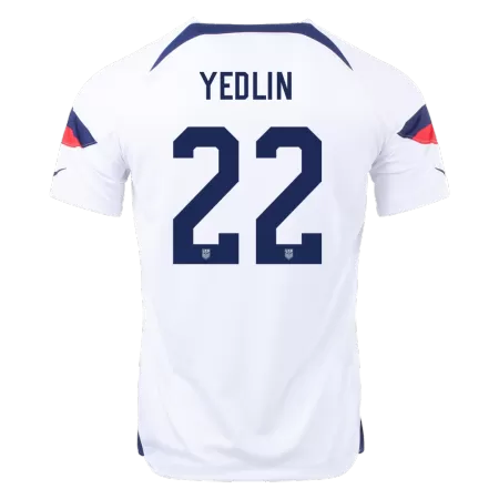 Men's USA YEDLIN #22 Home World Cup Soccer Short Sleeves Jersey 2022 - worldjerseyshop