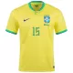 Men's Brazil FABINHO #15 Home World Cup Soccer Short Sleeves Jersey 2022 - worldjerseyshop