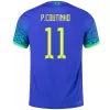 Men's Brazil P.Coutinho #11 Away Player Version Soccer Jersey 2022 - worldjerseyshop