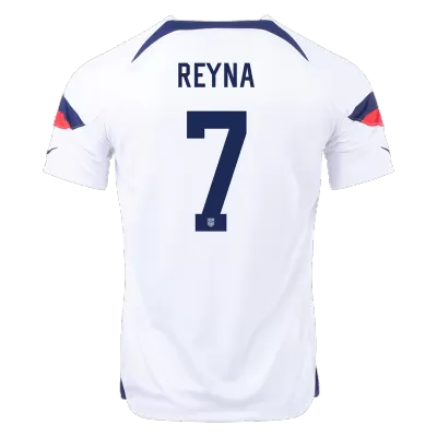 Men's USA REYNA #7 Home World Cup Soccer Short Sleeves Jersey 2022 - worldjerseyshop