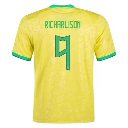 Men's Brazil RICHARLISON #9 Home World Cup Soccer Short Sleeves Jersey 2022 - worldjerseyshop