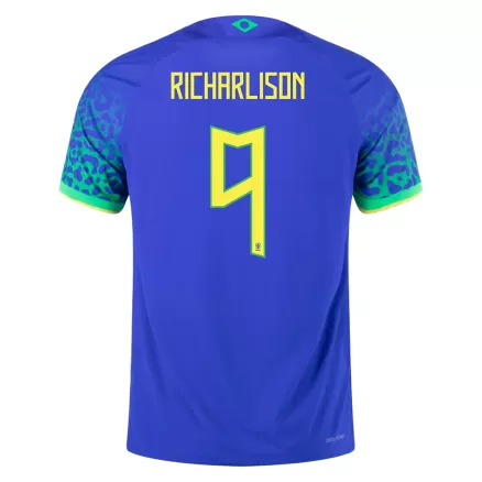 Men's Brazil RICHARLISON #9 Away Player Version Soccer Jersey 2022 - worldjerseyshop