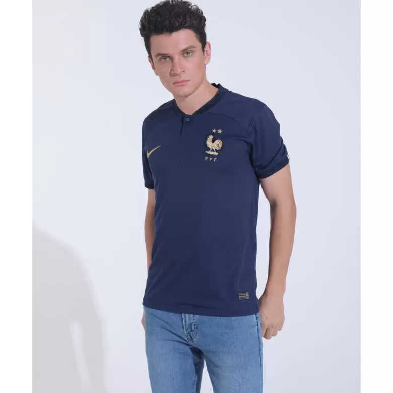 Men's France World Cup Home Soccer Short Sleeves Jersey 2022 - worldjerseyshop
