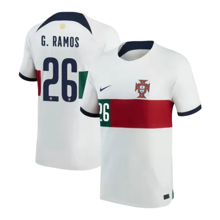 Men's Portugal G.RAMOS #26 Away World Cup Soccer Short Sleeves Jersey 2022 - worldjerseyshop