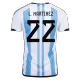 Men's Argentina L. MARTINEZ #22 Home Soccer Short Sleeves Jersey 2022 - worldjerseyshop