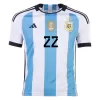 Men's Argentina L. MARTINEZ #22 Home Soccer Short Sleeves Jersey 2022 - worldjerseyshop