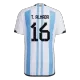 Men's Argentina T. ALMADA #16 Home World Cup Player Version Soccer Jersey 2022 - worldjerseyshop