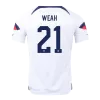 Men's USA WEAH #21 Home World Cup Soccer Short Sleeves Jersey 2022 - worldjerseyshop