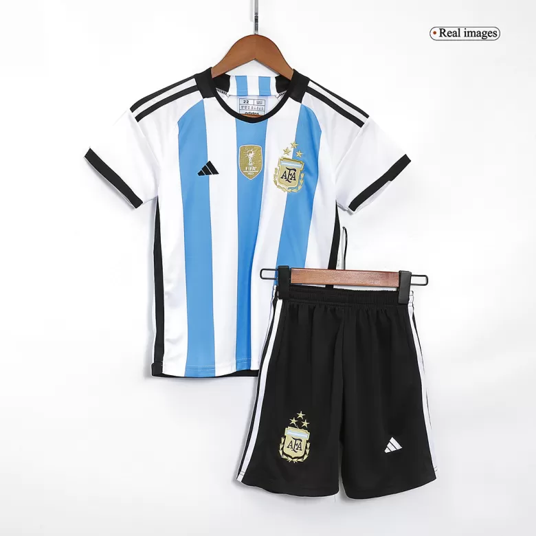 Kids Argentina Home Soccer Jersey Kits(Jersey+Shorts) 2022 - worldjerseyshop