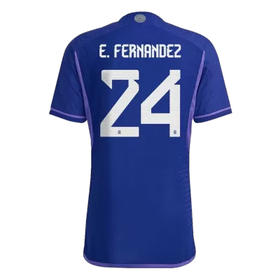 Men's Argentina E. FERNANDEZ #24 Away World Cup Player Version Soccer Jersey 2022 - worldjerseyshop