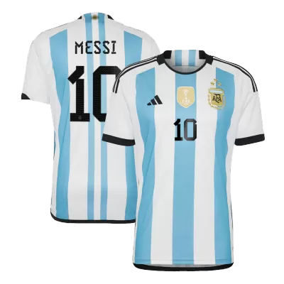 Men's Argentina MESSI #10 Home Champion Edition Soccer Short Sleeves Jersey 2022 - worldjerseyshop