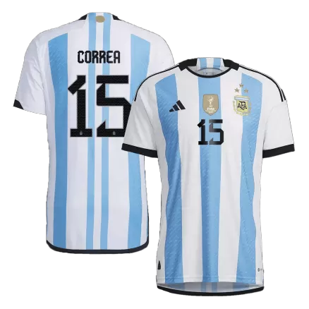 Men's Argentina CORREA #15 Home World Cup Player Version Soccer Jersey 2022 - worldjerseyshop