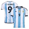 Men's Argentina J. ALVAREZ #9 Home Soccer Short Sleeves Jersey 2022 - worldjerseyshop