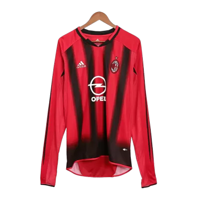 Men's AC Milan Retro Home Soccer Long Sleeves Jersey 2004/05 - worldjerseyshop