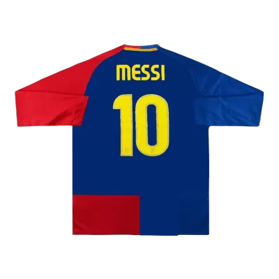 Men's Barcelona MESSI #10 Retro Home Soccer Long Sleeves Jersey 2008/09 - UCL - worldjerseyshop