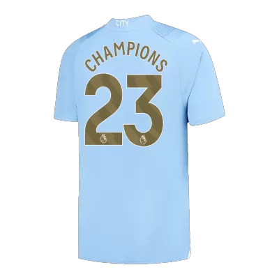 Men's Manchester City Home Champions Player Version Soccer Jersey 2023/24 - worldjerseyshop