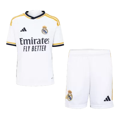 Kids Real Madrid Home Soccer Jersey Kits(Jersey+Shorts) 2023/24 - worldjerseyshop