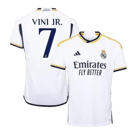Men's Real Madrid VINI JR. #7 Home Soccer Short Sleeves Jersey 2023/24 - worldjerseyshop