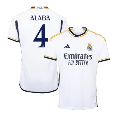 Men's Real Madrid ALABA #4 Home Soccer Short Sleeves Jersey 2023/24 - worldjerseyshop