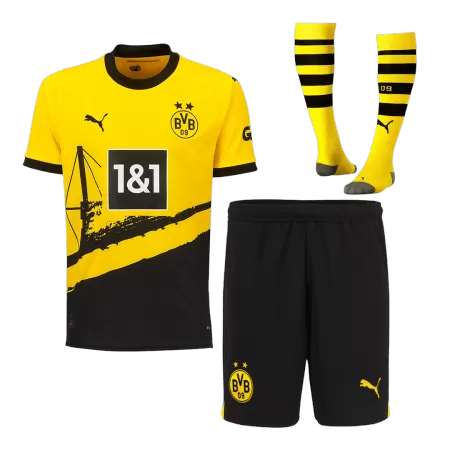 Men's Borussia Dortmund Home Soccer Whole Kits(Jerseys+Shorts+Socks) 2023/24 - worldjerseyshop