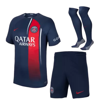 Men's PSG Home Soccer Whole Kits(Jerseys+Shorts+Socks) 2023/24 - worldjerseyshop