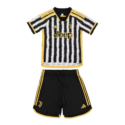 Kids Juventus Home Soccer Jersey Kits(Jersey+Shorts) 2023/24 - worldjerseyshop