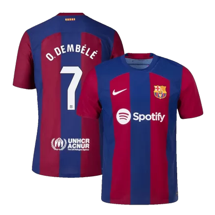Men's Barcelona O.DEMBÉLÉ #7 Home Player Version Soccer Jersey 2023/24 - worldjerseyshop