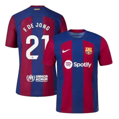 Men's Barcelona F. DE JONG #21 Home Player Version Soccer Jersey 2023/24 - worldjerseyshop