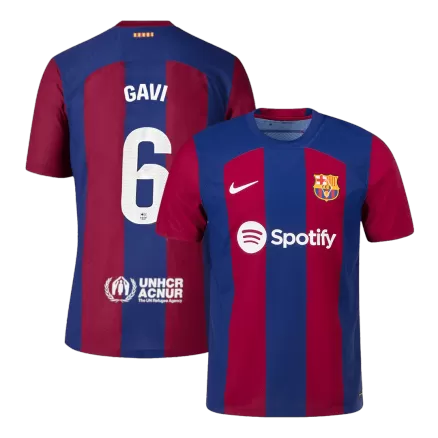 Men's Barcelona GAVI #6 Home Player Version Soccer Jersey 2023/24 - worldjerseyshop