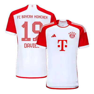 Men's Bayern Munich DAVIES #19 Home Soccer Short Sleeves Jersey 2023/24 - worldjerseyshop