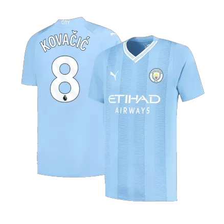 Men's Manchester City KOVAČIĆ #8 Home Soccer Short Sleeves Jersey 2023/24 - worldjerseyshop