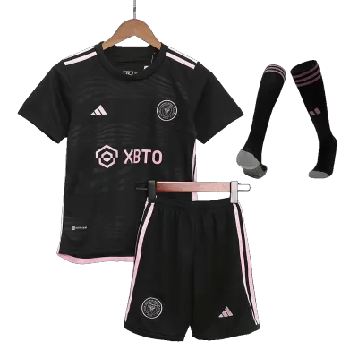 Kids Inter Miami CF Whole Kits Away Soccer Kit (Jersey+Shorts+Sock） 2023/24 - worldjerseyshop