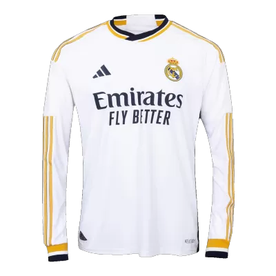 Men's Real Madrid Home Player Version Soccer Long Sleeves Jersey 2023/24 - worldjerseyshop