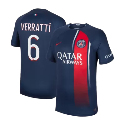 Men's PSG VERRATTI #6 Home Soccer Short Sleeves Jersey 2023/24 - worldjerseyshop