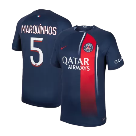 Men's PSG MARQUINHOS #5 Home Soccer Short Sleeves Jersey 2023/24 - worldjerseyshop