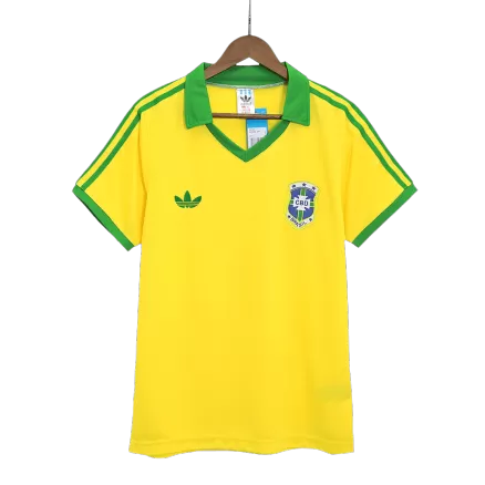 Men's Brazil Retro Home Soccer Jersey 1977 - worldjerseyshop
