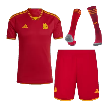 Men's Roma Home Soccer Whole Kits(Jerseys+Shorts+Socks) 2023/24 - worldjerseyshop