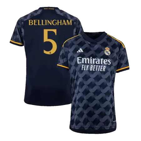 Men's Real Madrid BELLINGHAM #5 Away Soccer Short Sleeves Jersey 2023/24 - worldjerseyshop