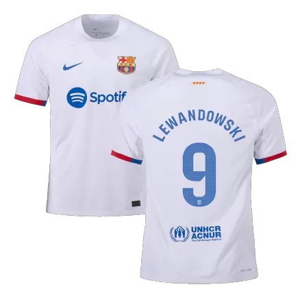 Men's Barcelona LEWANDOWSKI #9 Away Player Version Soccer Jersey 2023/24 - worldjerseyshop